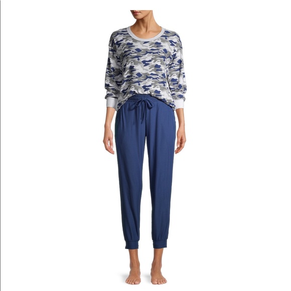 Muk Luks 2 Piece Navy Camo Loungewear Set - Picture 2 of 7